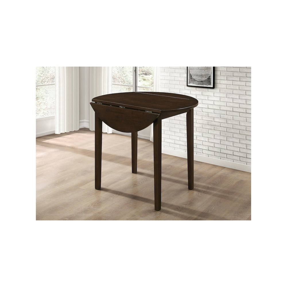 Bucknell 3-piece Round Drop Leaf Dining Table Set Cappuccino. Picture 16