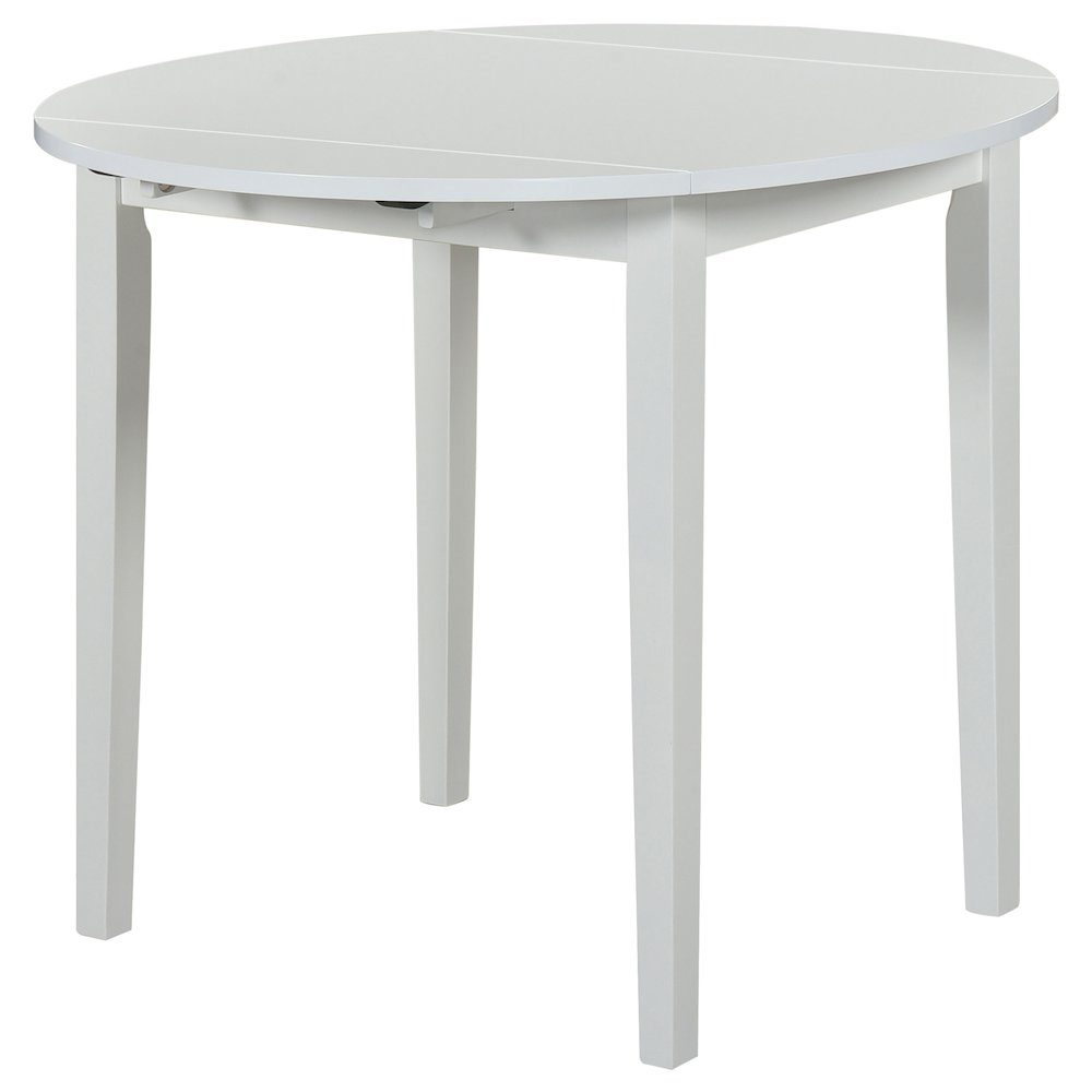 Bucknell 3-piece Round Drop Leaf Dining Table Set White. Picture 4