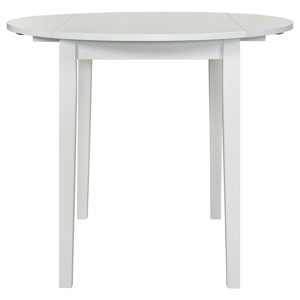Bucknell 3-piece Round Drop Leaf Dining Table Set White. Picture 5