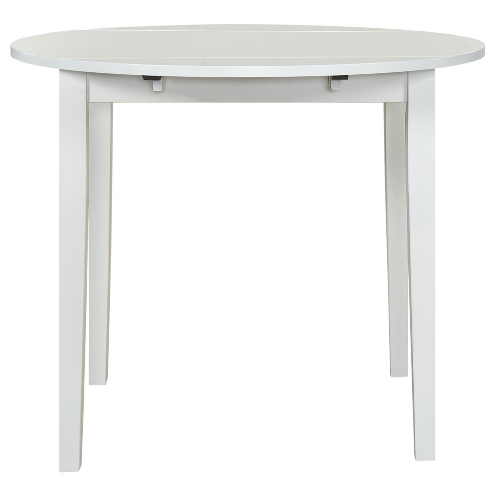 Bucknell 3-piece Round Drop Leaf Dining Table Set White. Picture 6