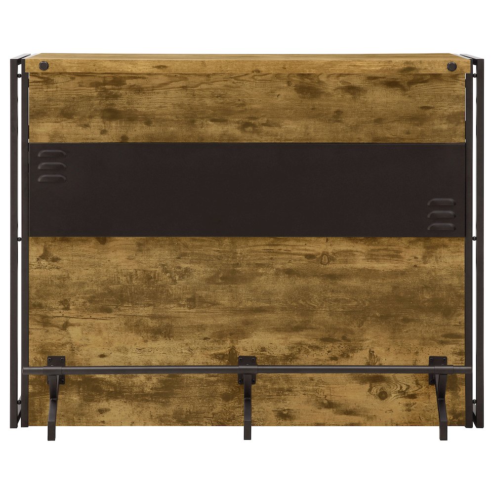 Renaldi 3-shelf Home Bar Wine Cabinet Rustic Nutmeg. Picture 3