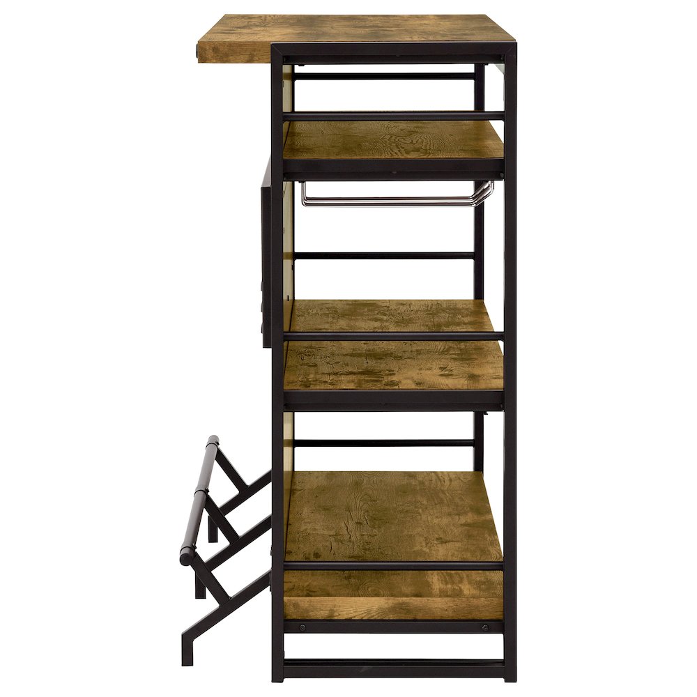 Renaldi 3-shelf Home Bar Wine Cabinet Rustic Nutmeg. Picture 4