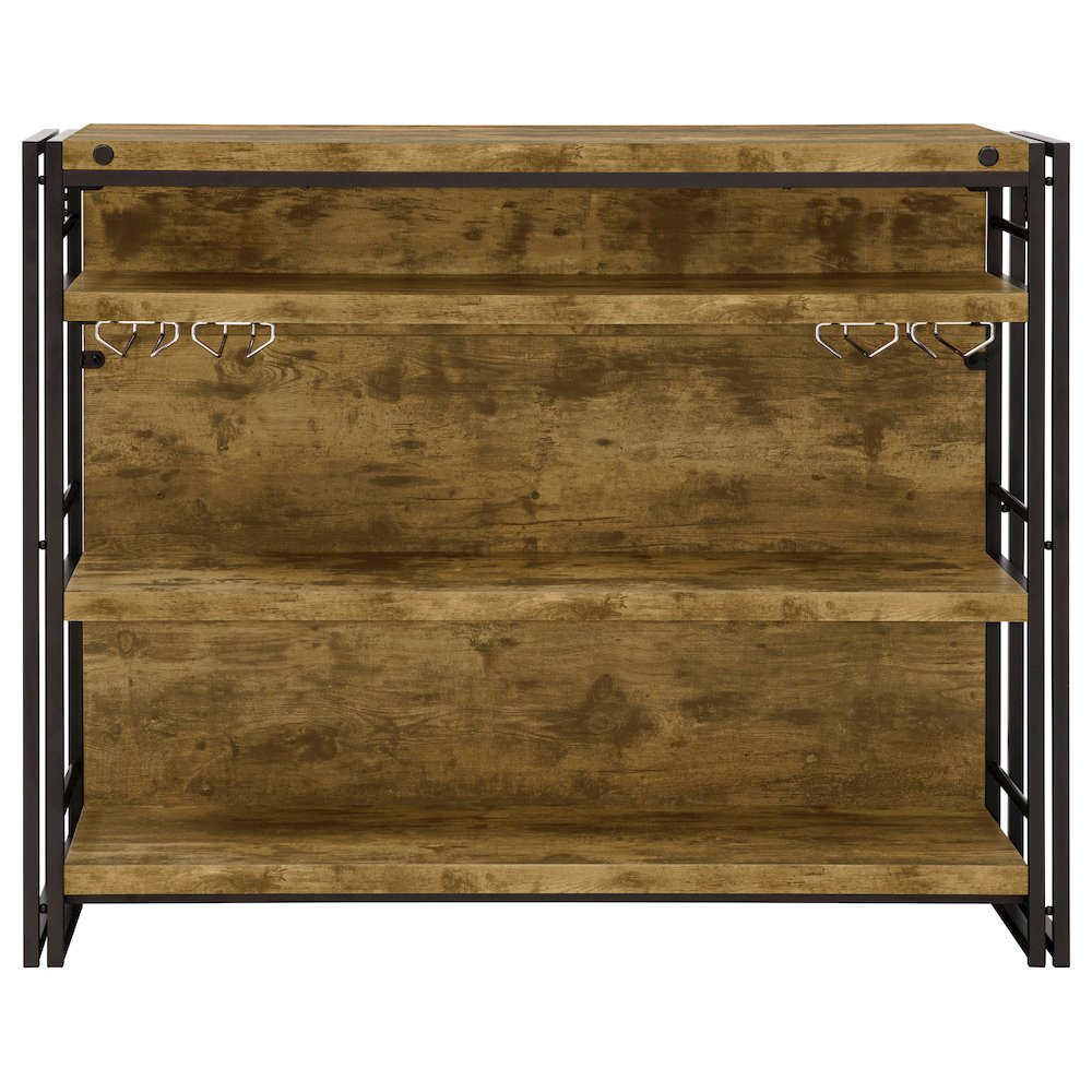 Renaldi 3-shelf Home Bar Wine Cabinet Rustic Nutmeg. Picture 5