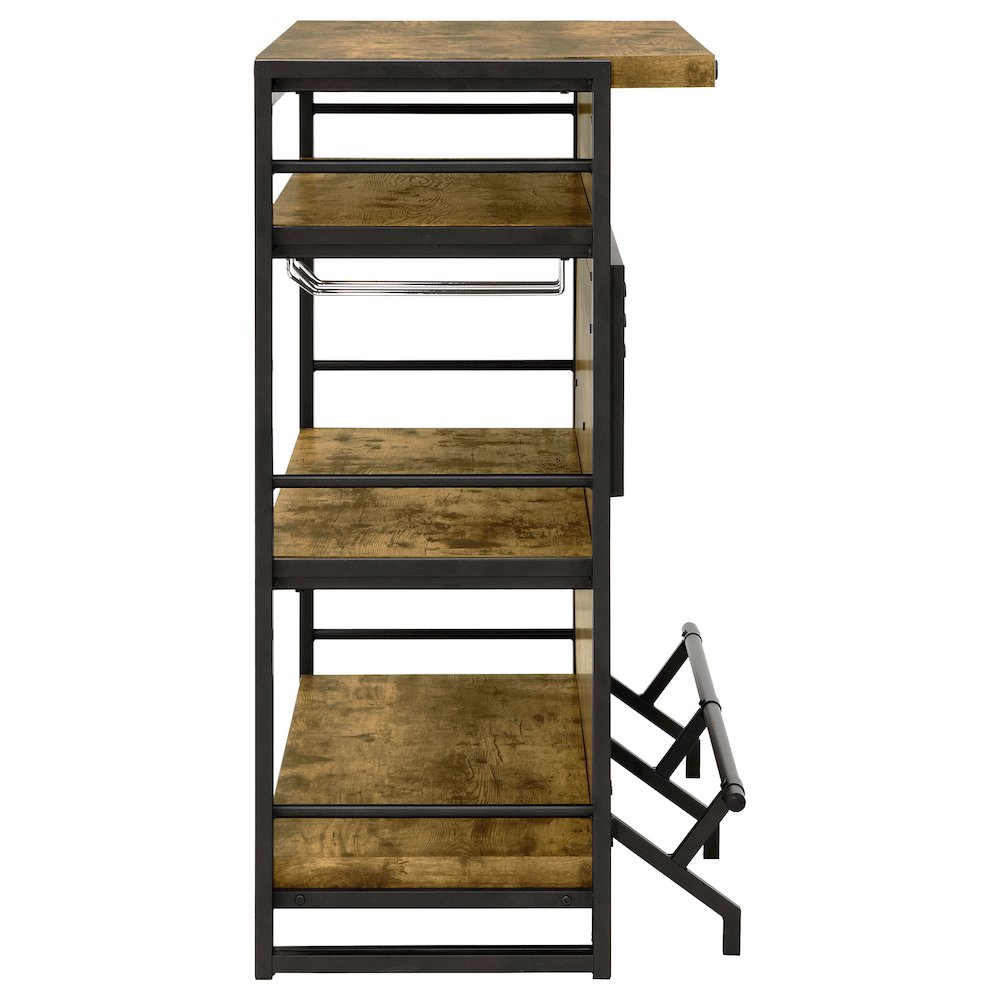 Renaldi 3-shelf Home Bar Wine Cabinet Rustic Nutmeg. Picture 6