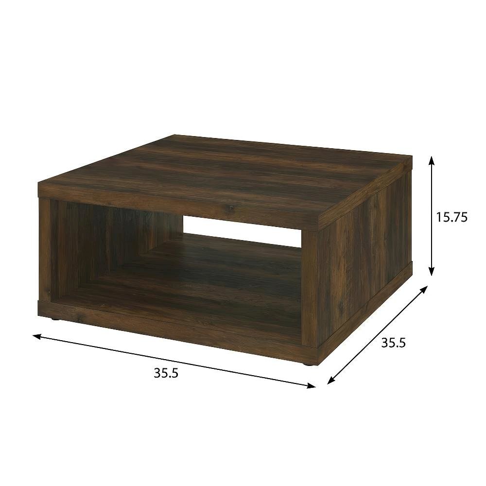 Dark Pine 3-Piece Coffee and End Table Set with Plastic Glide, Farmhouse Style. Picture 4