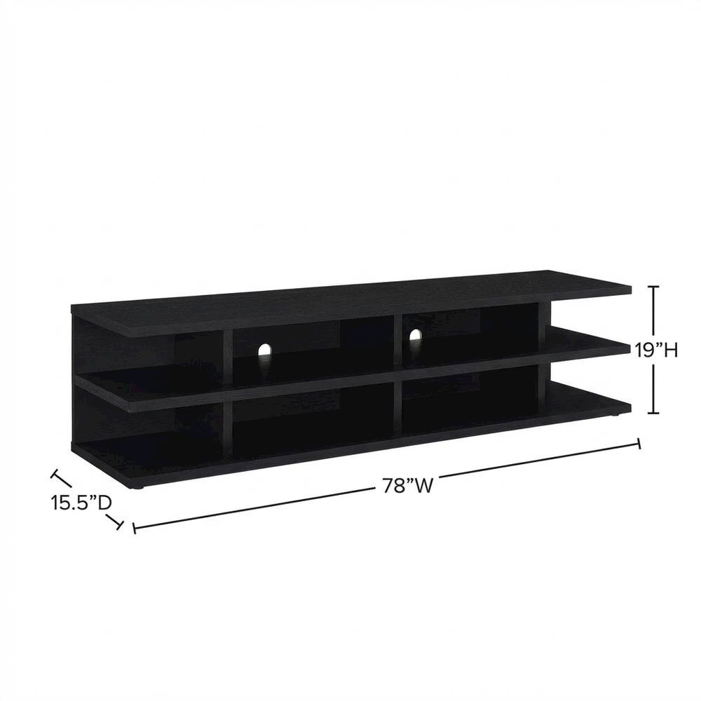 Black 78-Inch 2-Tier TV Stand Media Console with Contemporary Style. Picture 7