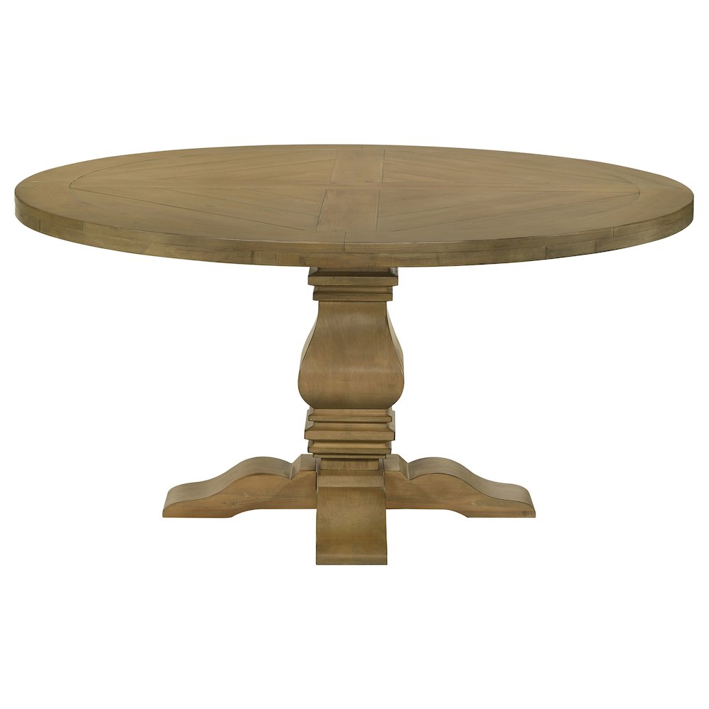 Florence Round 60-inch Wood Dining Table Rustic Honey. Picture 3