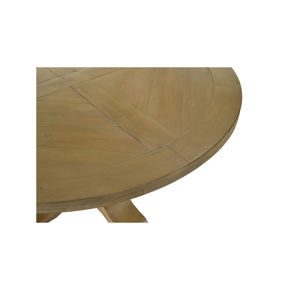 Florence Round 60-inch Wood Dining Table Rustic Honey. Picture 8