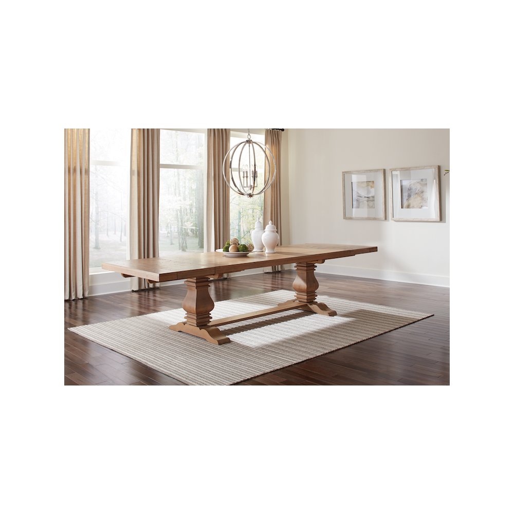 Florence 126-inch Extension Dining Table Rustic Honey. Picture 12