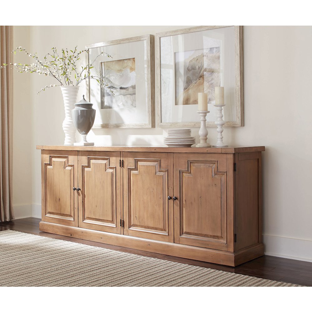 Florence 4-door Dining Sideboard Buffet Cabinet Rustic Honey. Picture 3