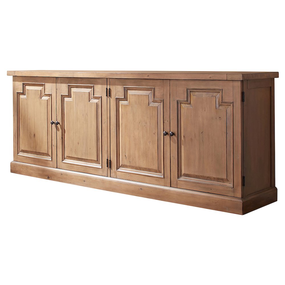 Florence 4-door Dining Sideboard Buffet Cabinet Rustic Honey. Picture 1