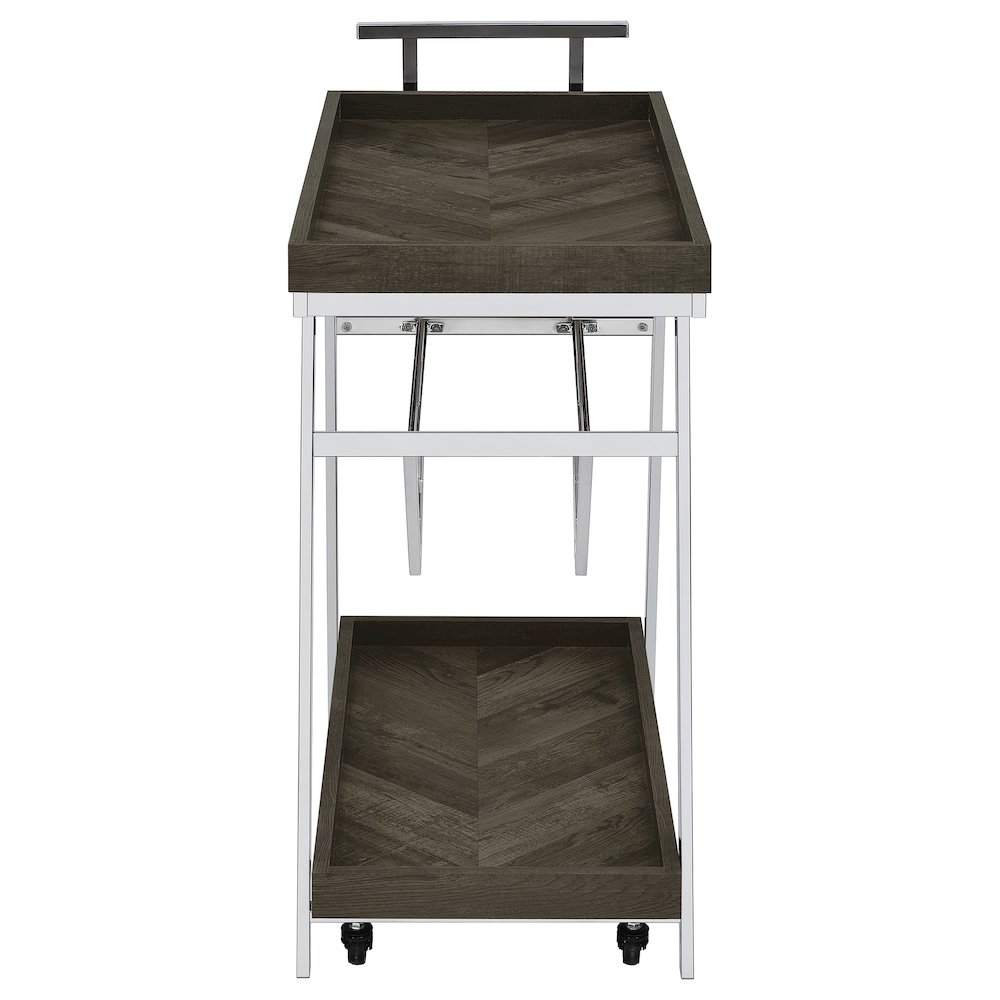 Kinney 1-drawer Engineered Wood Bar Cart Rustic Grey. Picture 5