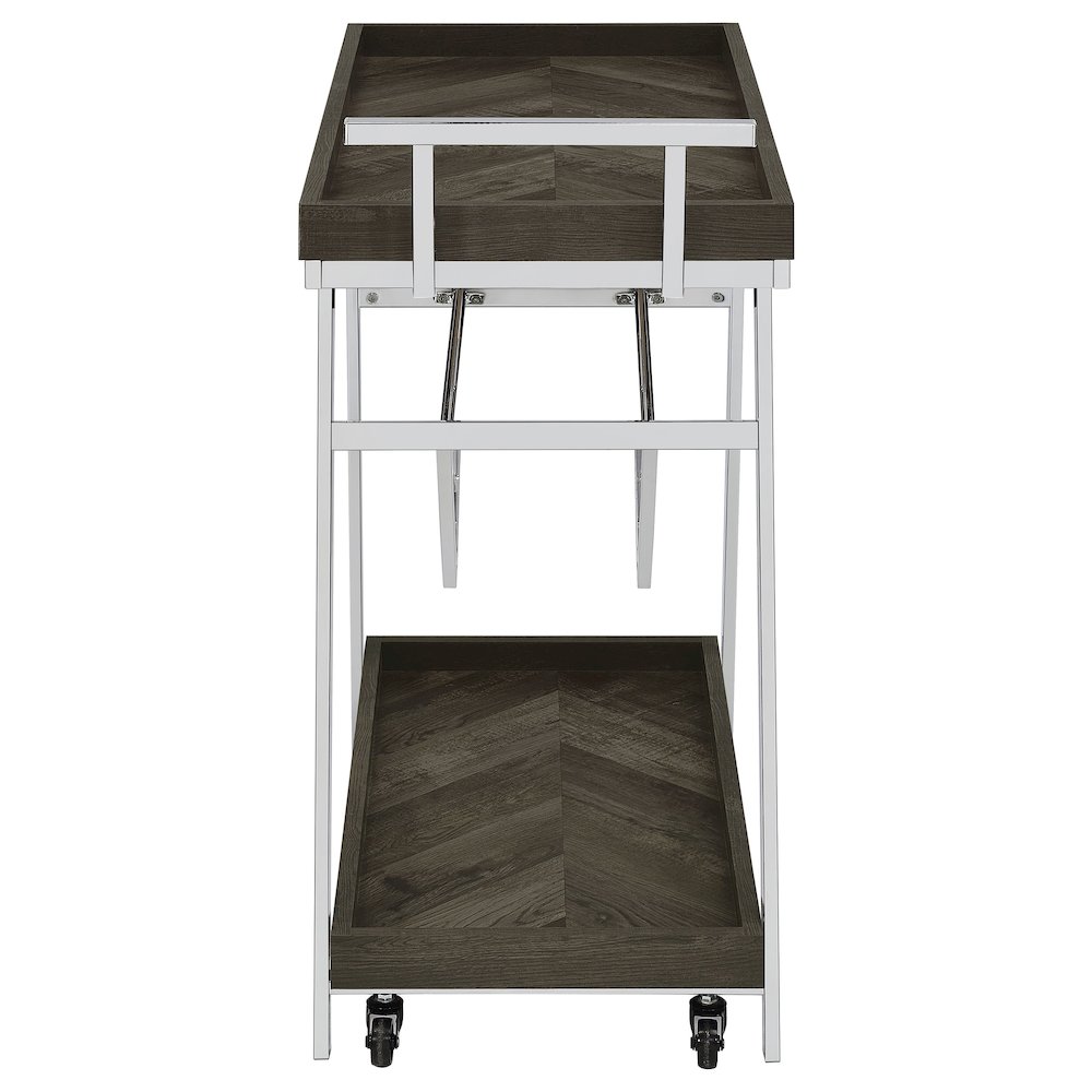 Kinney 1-drawer Engineered Wood Bar Cart Rustic Grey. Picture 8