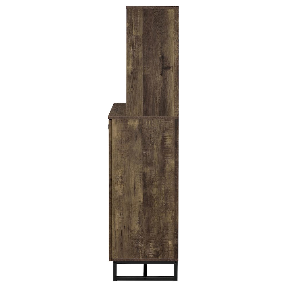 Mendoza 2-door Home Bar Cabinet Wine Storage Rustic Oak. Picture 6