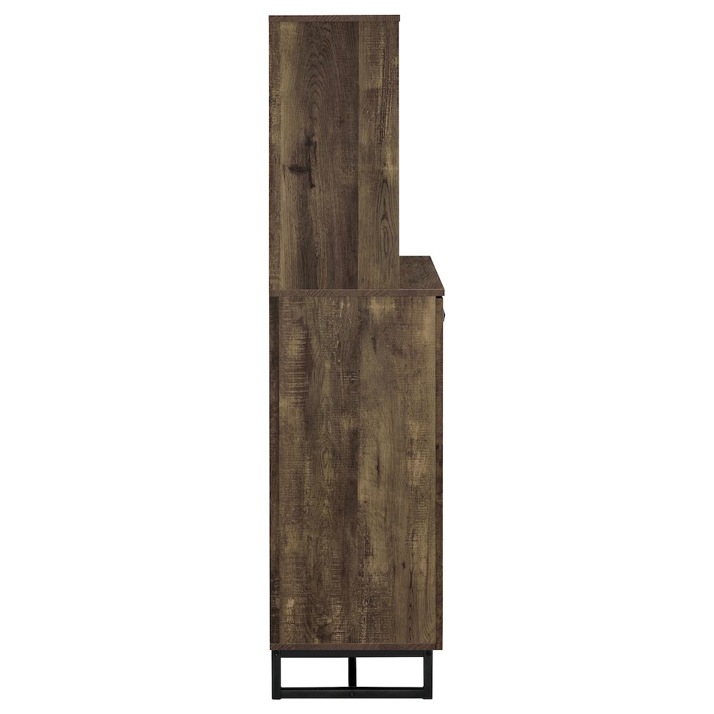Mendoza 2-door Home Bar Cabinet Wine Storage Rustic Oak. Picture 9
