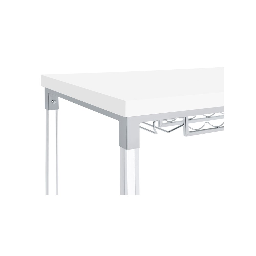 Norcrest 47-inch Acrylic Leg Bar Table White High Gloss. Picture 13