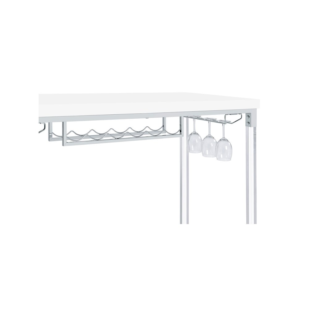 Norcrest 47-inch Acrylic Leg Bar Table White High Gloss. Picture 14