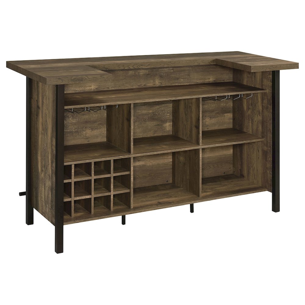 Rustic Wine Bar Cabinet – Stylish Wine Cabinet with Storage Shelves. Picture 4