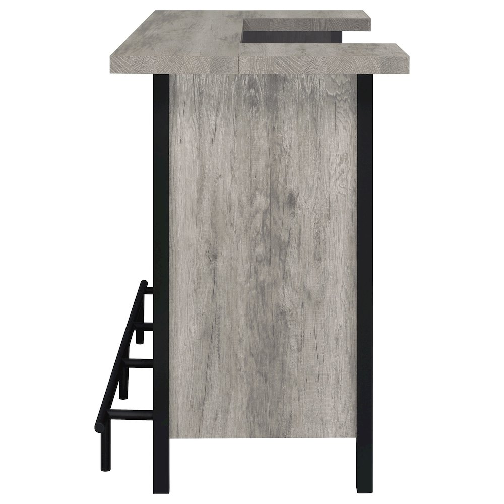 Bellemore Freestanding Home Bar Wine Cabinet Grey Driftwood. Picture 5