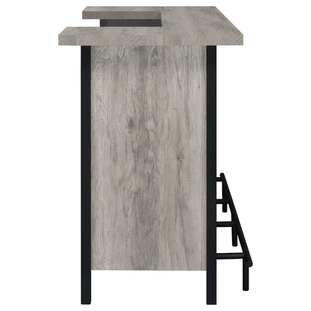 Bellemore Freestanding Home Bar Wine Cabinet Grey Driftwood. Picture 8
