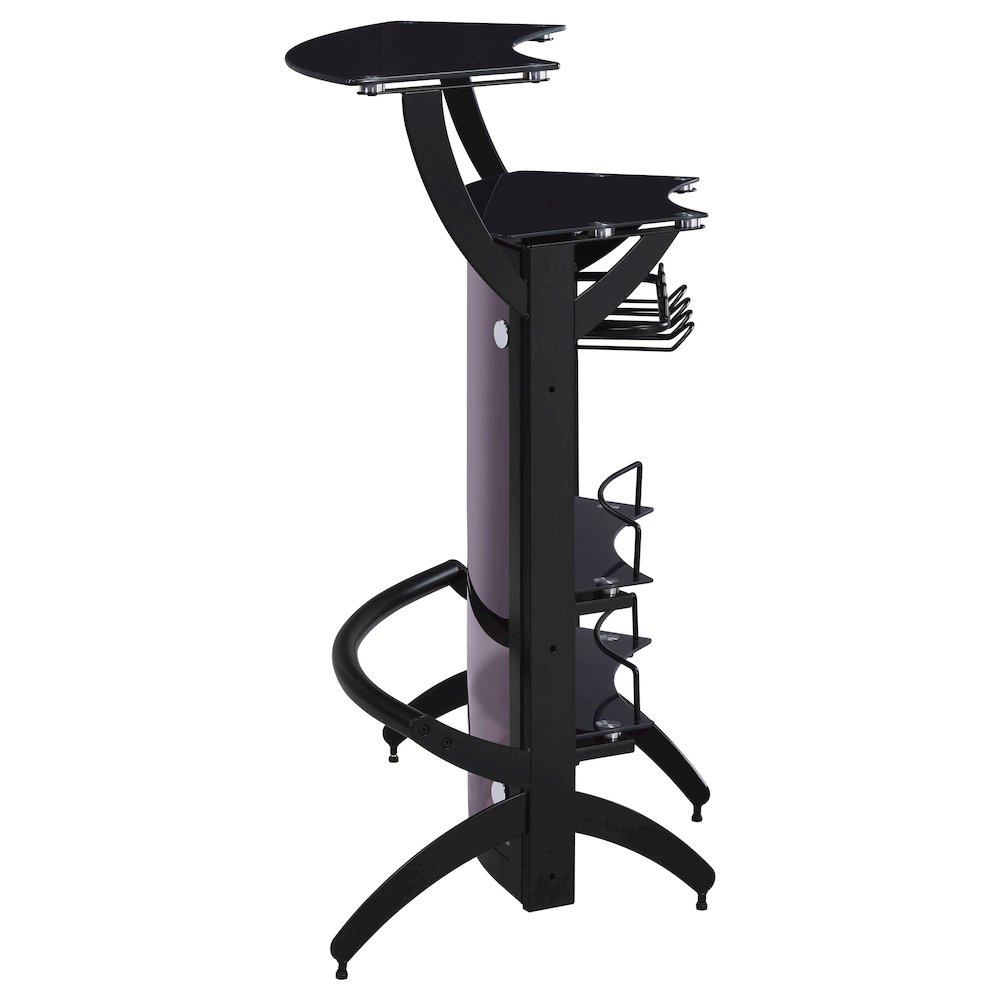 Dallas 2-shelf Curved Freestanding Home Bar Cabinet Black. Picture 5