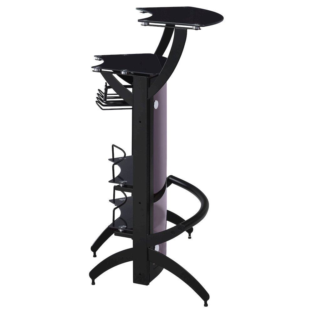 Dallas 2-shelf Curved Freestanding Home Bar Cabinet Black. Picture 9