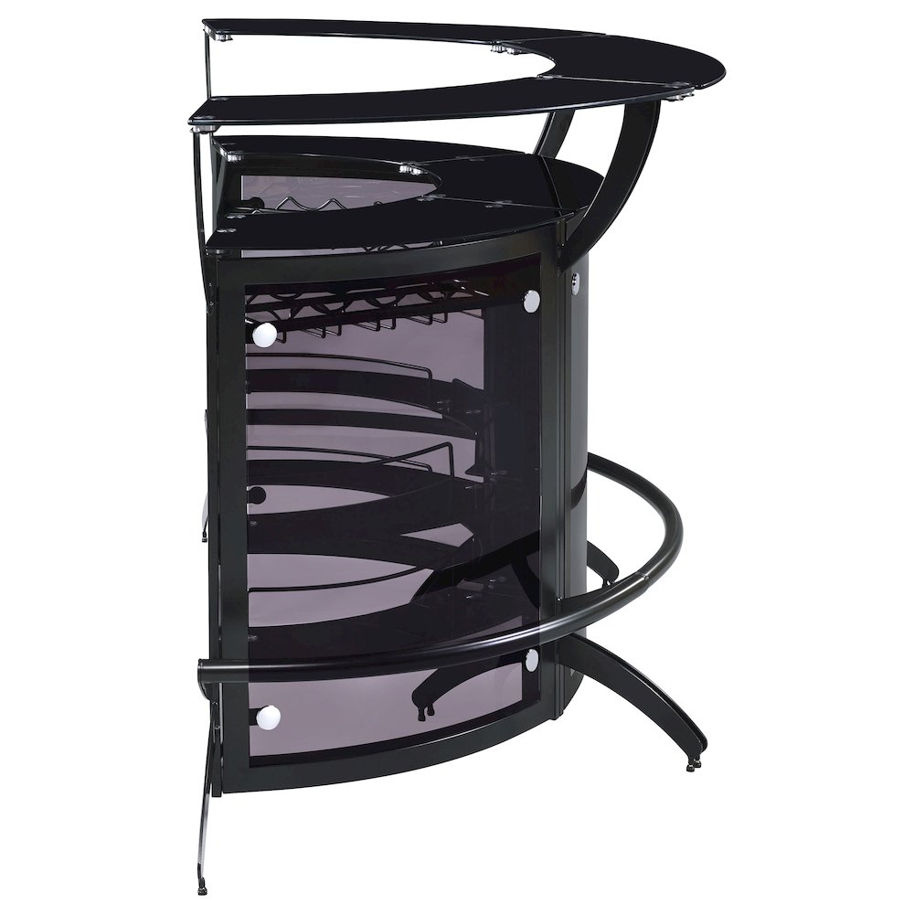 Dallas 3-piece Curved Freestanding Home Bar Cabinet Black. Picture 9