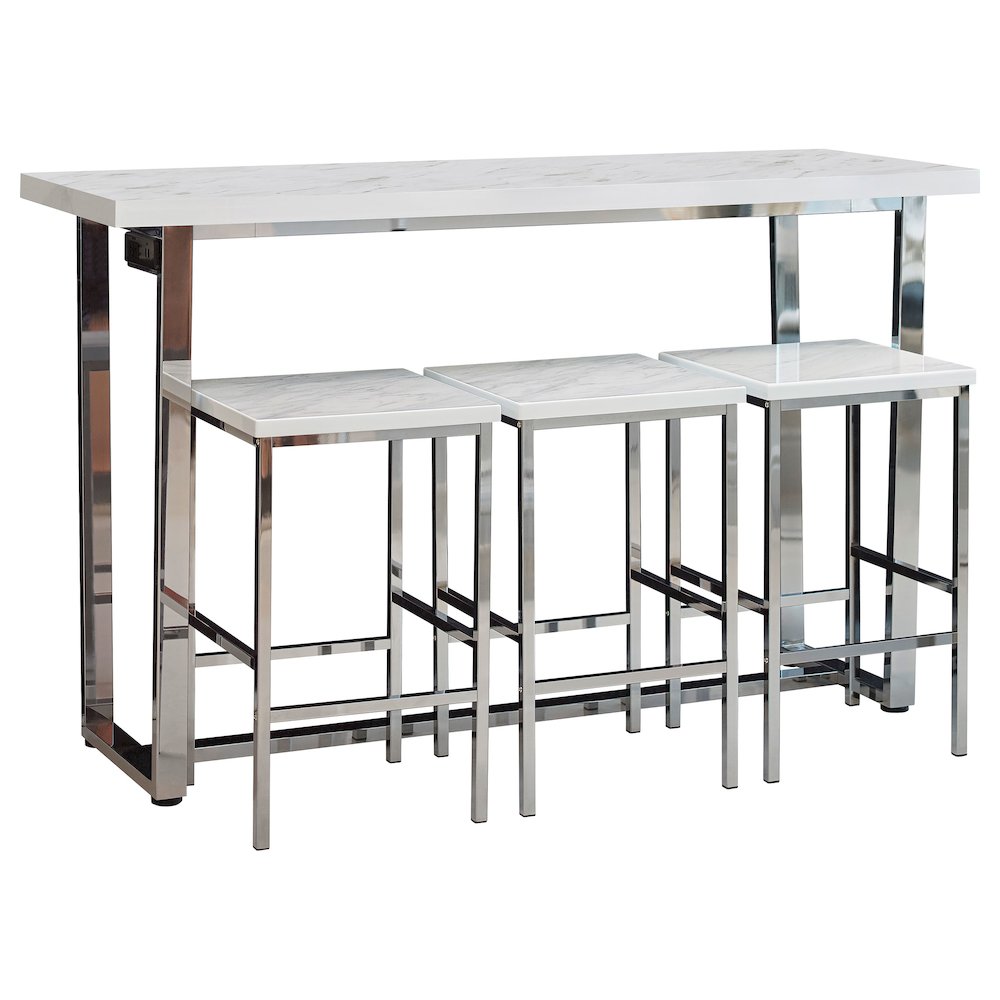 Marmot 4-piece Rectangular Counter Height Table Set Chrome. Picture 1