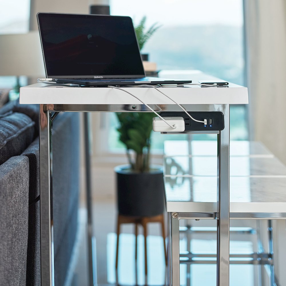 Marmot 4-piece Rectangular Counter Height Table Set Chrome. Picture 5