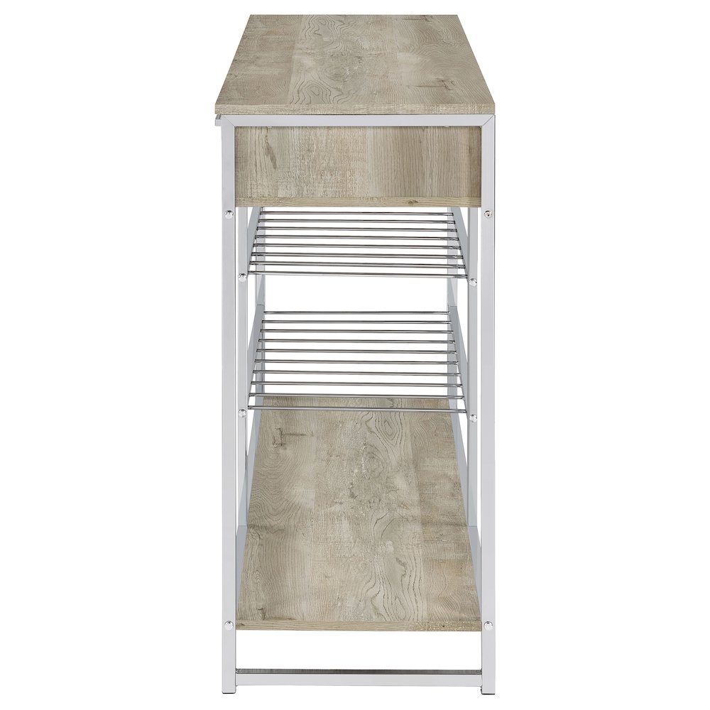 Melrose 2-drawer Home Bar Storage with Wine Rack Grey. Picture 5