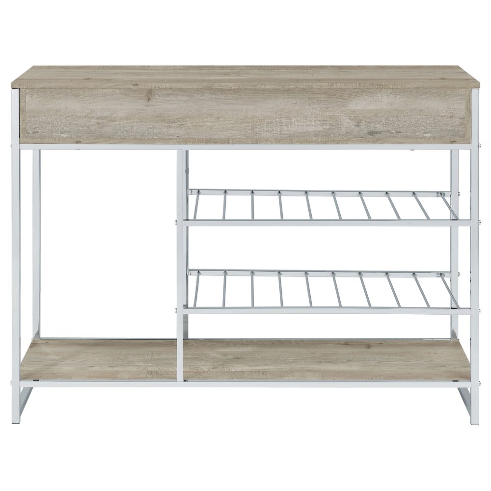 Melrose 2-drawer Home Bar Storage with Wine Rack Grey. Picture 7