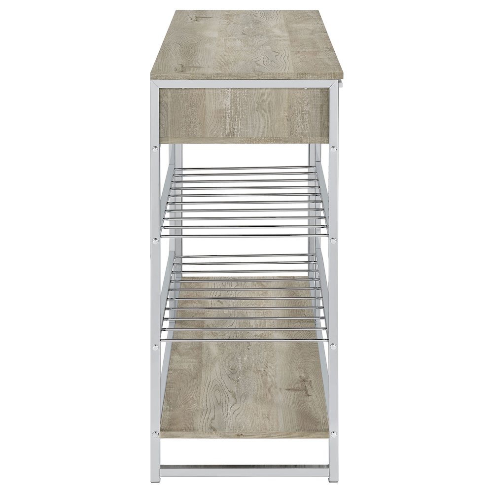 Melrose 2-drawer Home Bar Storage with Wine Rack Grey. Picture 8