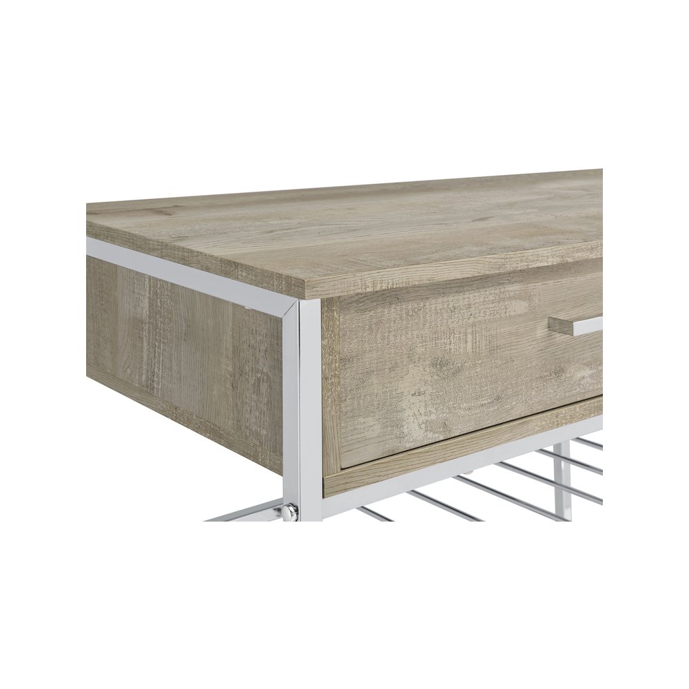 Melrose 2-drawer Home Bar Storage with Wine Rack Grey. Picture 11