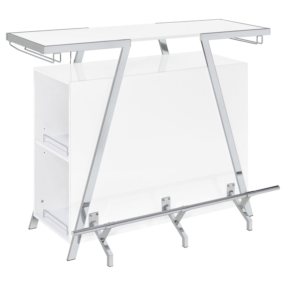 Araceli Freestanding LED Home Bar Cabinet White High Gloss. Picture 3