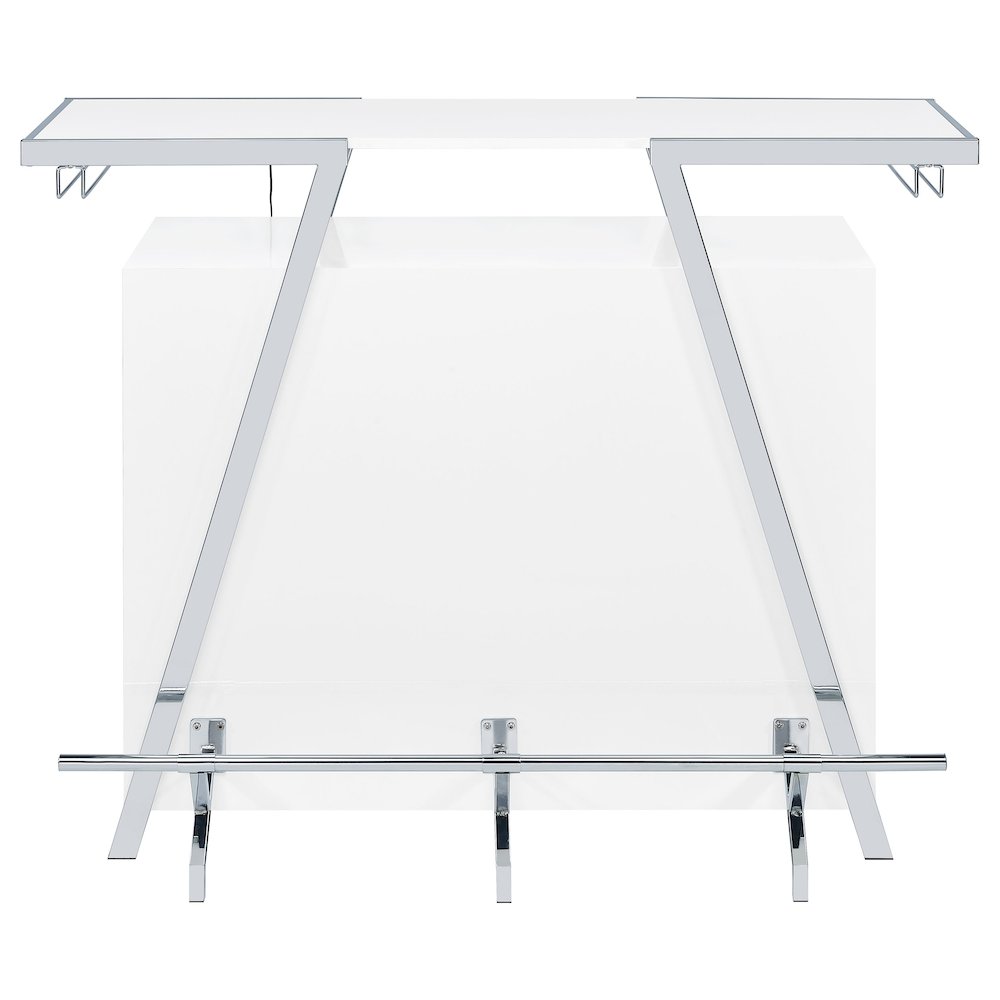 Araceli Freestanding LED Home Bar Cabinet White High Gloss. Picture 11