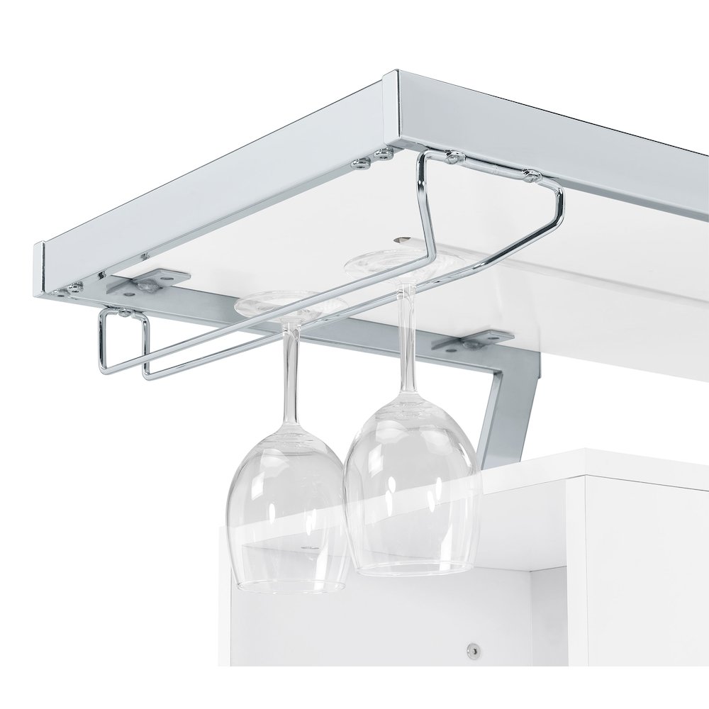 Araceli Freestanding LED Home Bar Cabinet White High Gloss. Picture 17