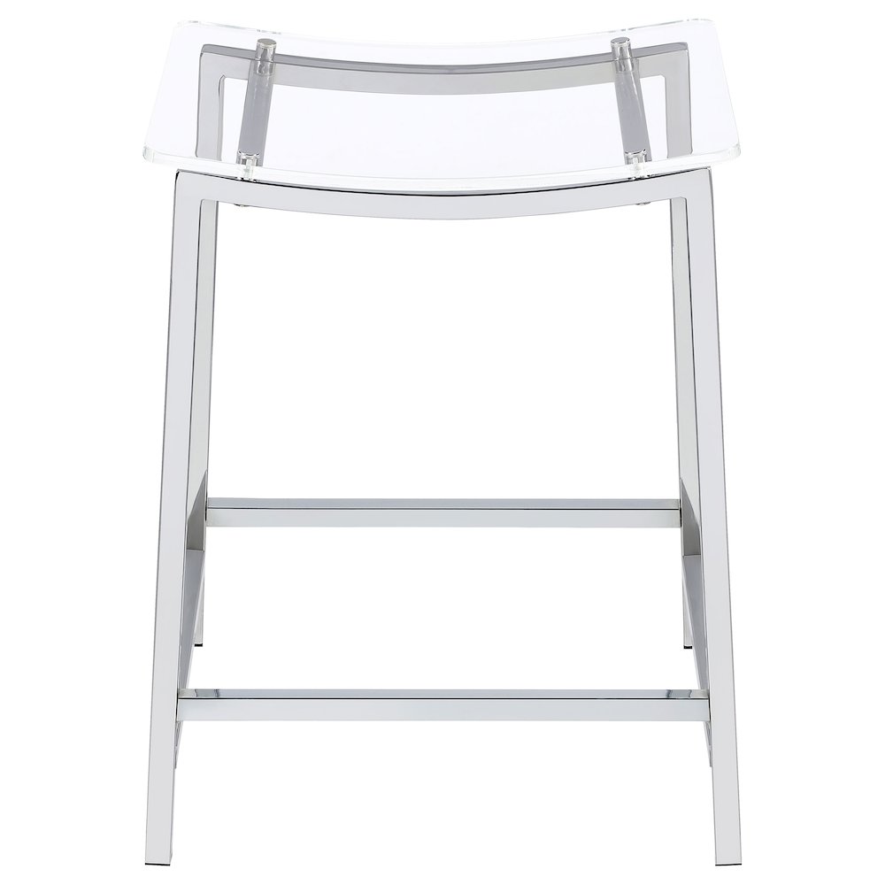 Jovani Acrylic Backless Counter Stool Chrome (Set of 2). Picture 4