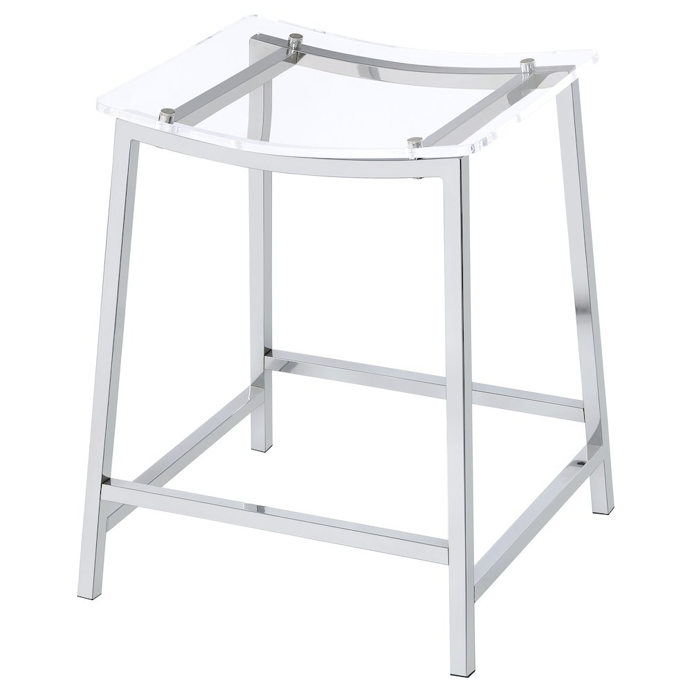 Jovani Acrylic Backless Counter Stool Chrome (Set of 2). Picture 5
