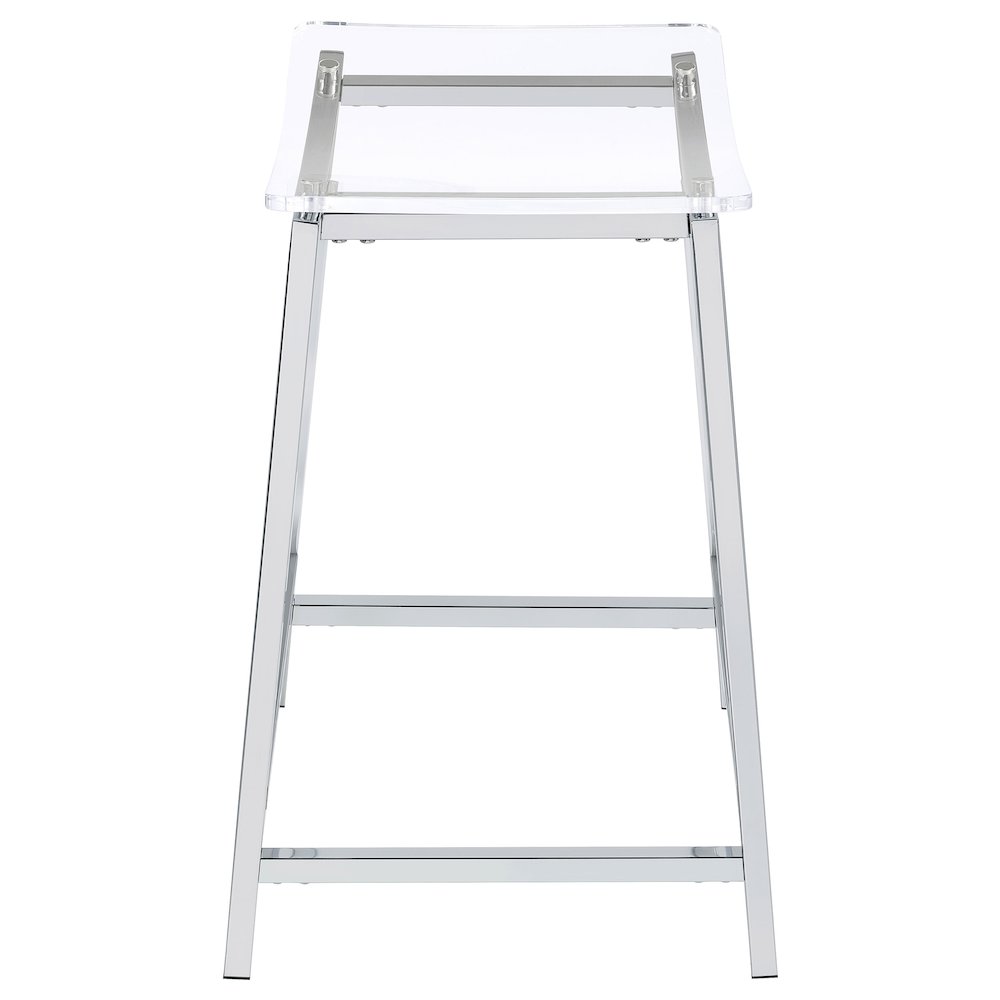 Jovani Acrylic Backless Counter Stool Chrome (Set of 2). Picture 6