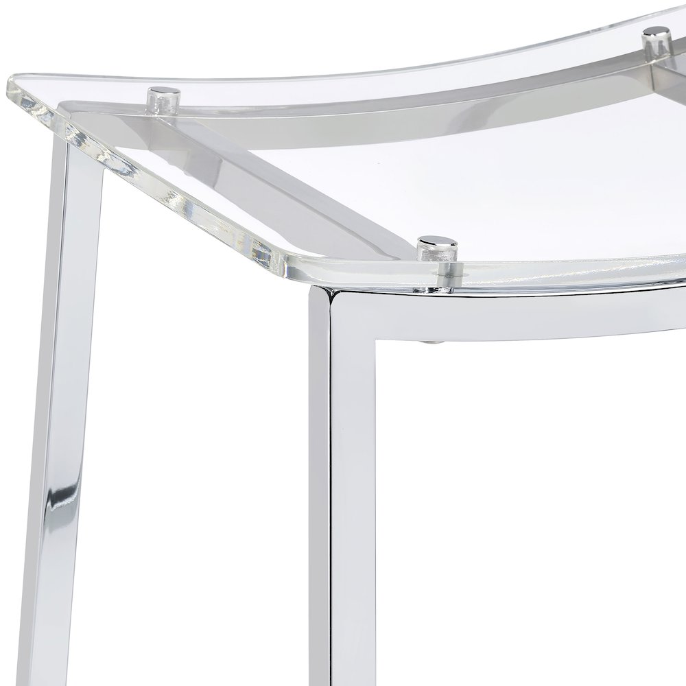 Jovani Acrylic Backless Counter Stool Chrome (Set of 2). Picture 10