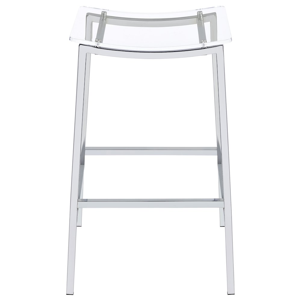 Jovani Acrylic Backless Bar Stool Chrome (Set of 2). Picture 4