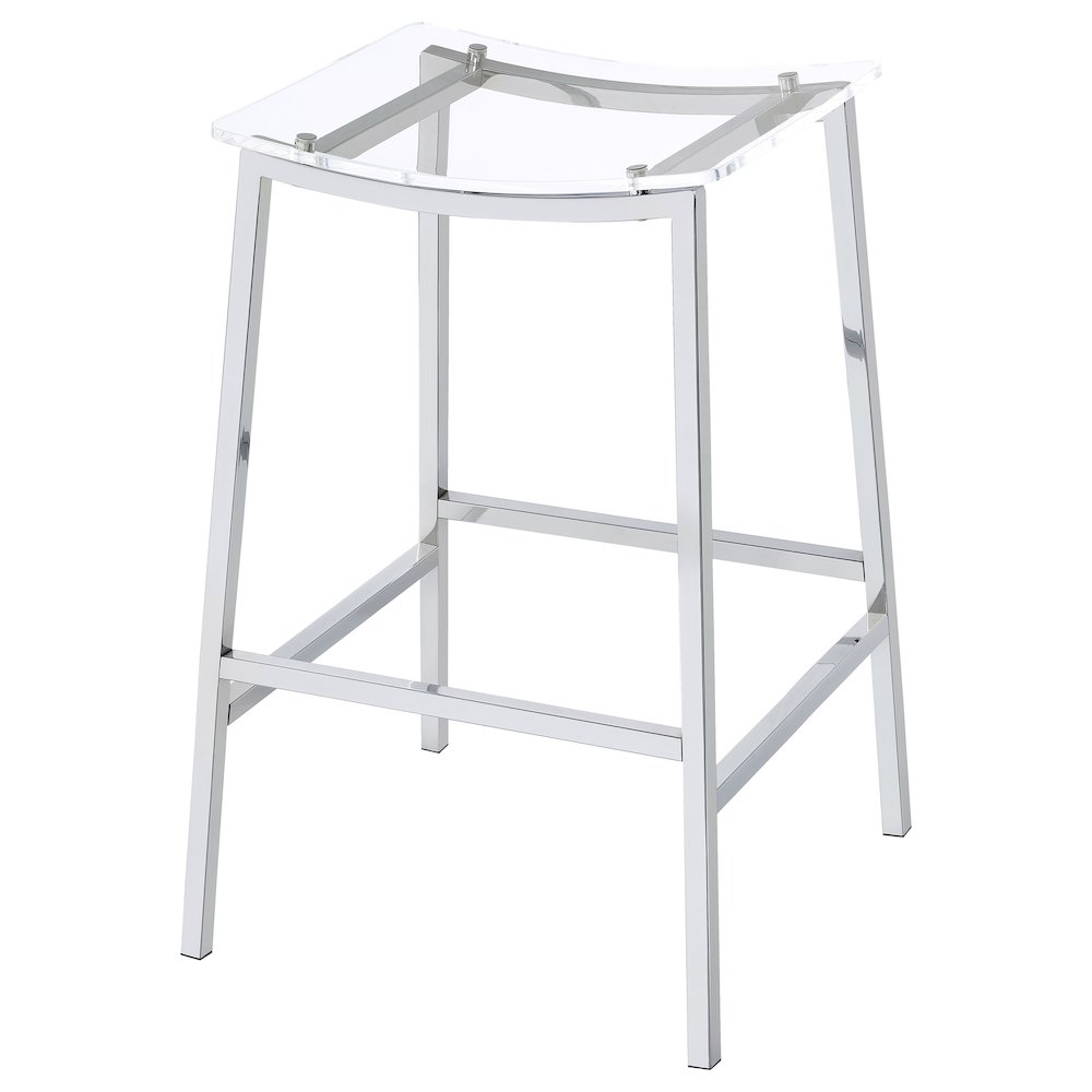 Jovani Acrylic Backless Bar Stool Chrome (Set of 2). Picture 5