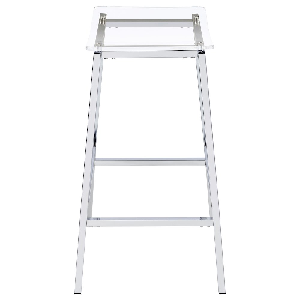 Jovani Acrylic Backless Bar Stool Chrome (Set of 2). Picture 6