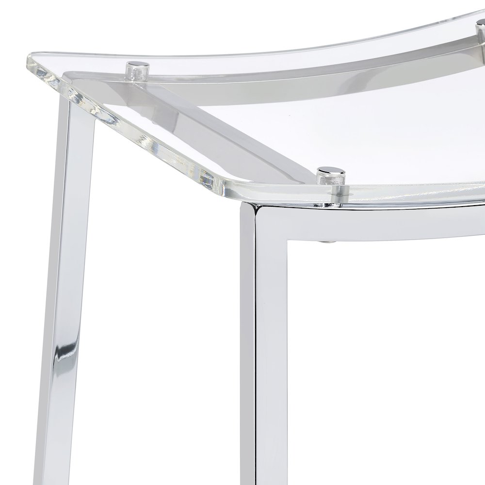 Jovani Acrylic Backless Bar Stool Chrome (Set of 2). Picture 11