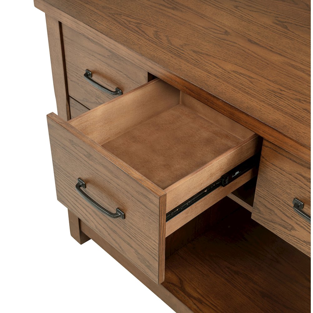 Mayfair 3-piece Kitchen Island with Extension Table Dark Oak. Picture 9
