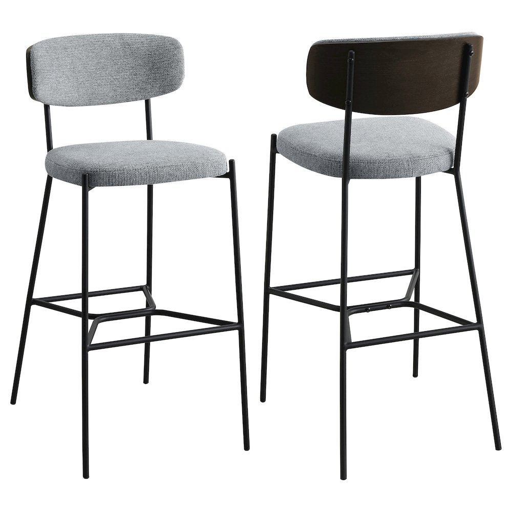 Elison Pub Height Bar Stool Grey (Set of 2). Picture 1