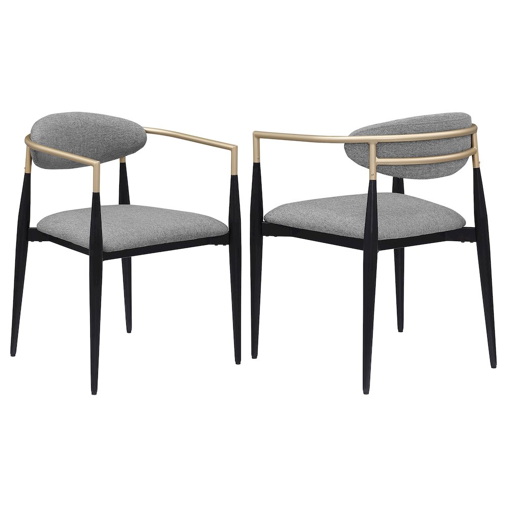 Alexis Fabric Upholstered Dining Arm Chair Grey (Set of 2). Picture 1