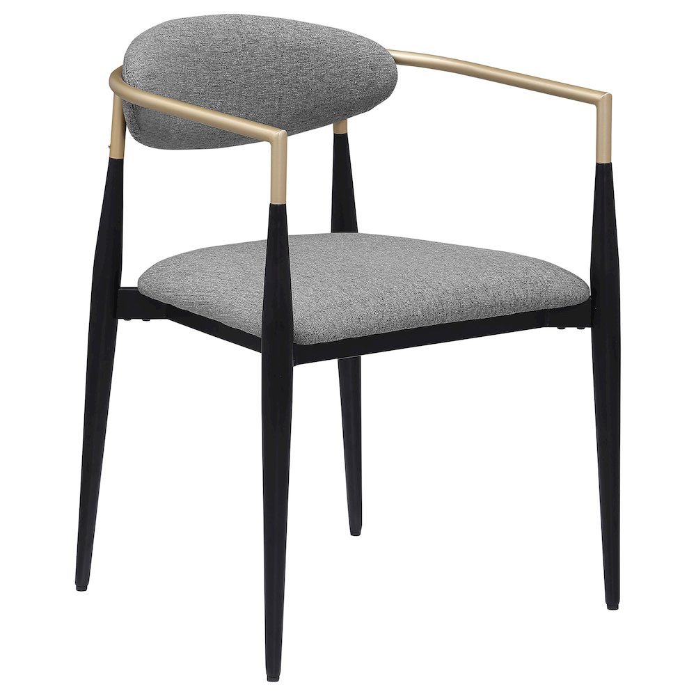 Alexis Fabric Upholstered Dining Arm Chair Grey (Set of 2). Picture 3