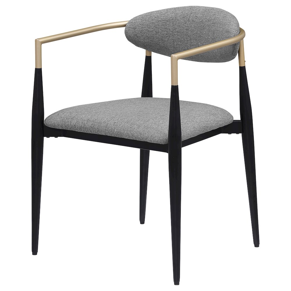 Alexis Fabric Upholstered Dining Arm Chair Grey (Set of 2). Picture 5