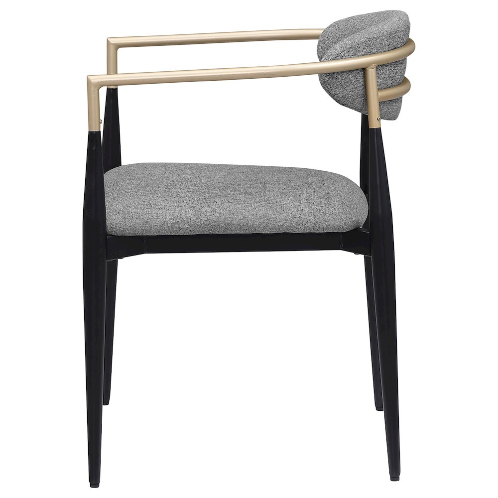 Alexis Fabric Upholstered Dining Arm Chair Grey (Set of 2). Picture 6